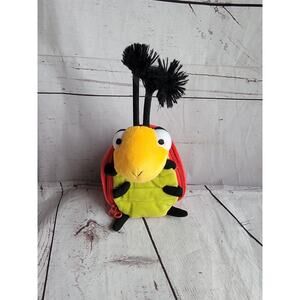 HALLMARK Zippered Bug'em Red Black Ladybug Pouch Gift Bag Beanie Plush Purse Bag